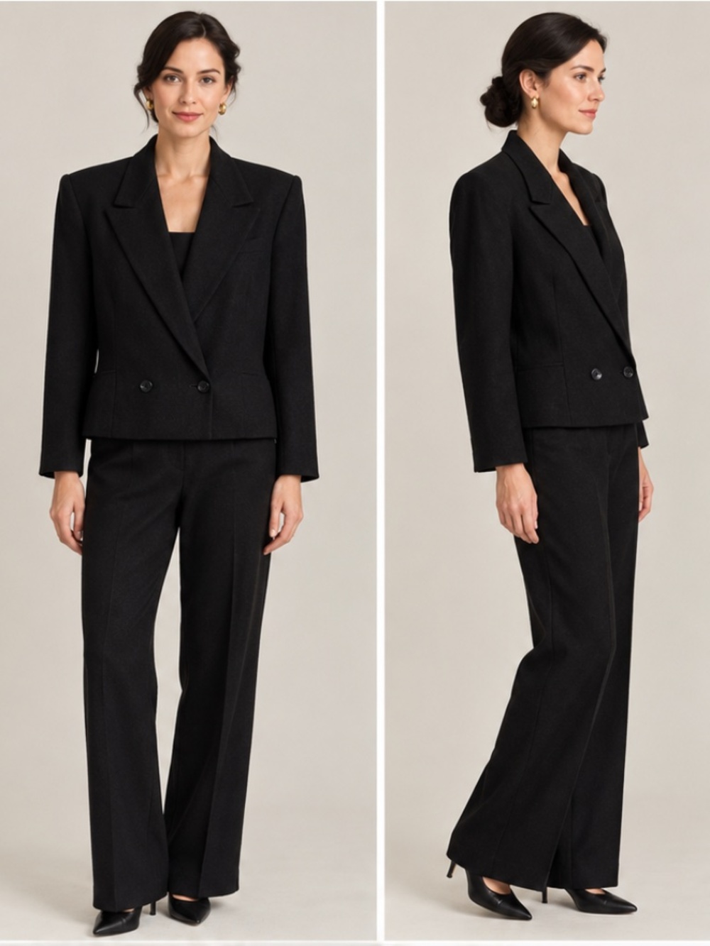 Vintage Betty Hanson for Barbara Weed 1970 Black Wool Jacket. Size 12.
